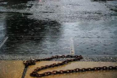 Stormwater resulting in a drain overflow in Annapolis, Maryland.